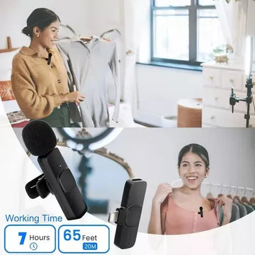 Microfono Inalambrico Solapa X1 2 En 1 Tipo C Comp Iphone Negro