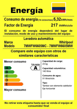 Lavadora Carga Frontal 23 Kg Xpert Inverter Blanca 7mwfw6605 Blanco