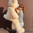 Oso De Peluche Gigante Metro Y Medio 1,50 +moño + 5 Globos Mantequilla