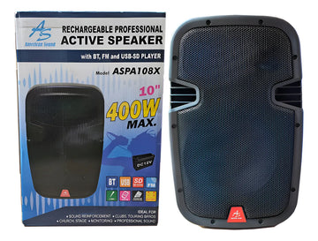 Cabina De Sonido Américan Sound 10 Pulgadas Aspa108x Negro