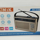 Radio Multibandas Mp3 Portatil Recargable Blue Sonido Claro Dorado