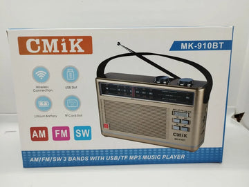 Radio Multibandas Mp3 Portatil Recargable Blue Sonido Claro Dorado
