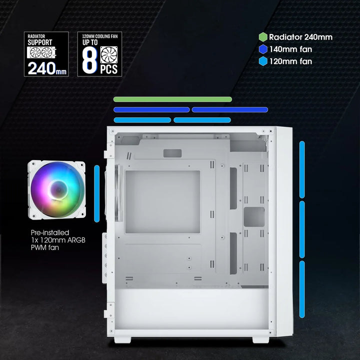 Vetroo M05 Micro Atx Carcasa Para Computadora Con Puerta