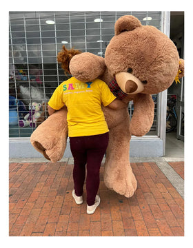 Oso Peluche Gigante 2 Metros Marrón Claro +moño +3 Globos Marrón