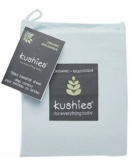 Sábana Ajustable Para Moisés Orgánica Kushies, Azul Claro