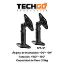 Kit Soportes Universales Altavoces Pared/techo Techgo Sps-01 Negro