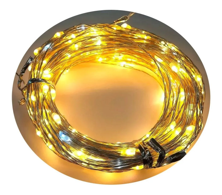 Luz Led 300 Bombillos 30m Instalación Microled Alambre Calid