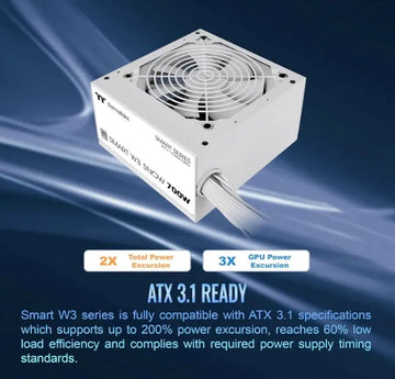 Fuente De Poder Thermaltake Smart W3 Snow 700 Vatios Blanca Blanco