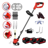 Guadaña Inalambrica Cortacesped Pasto Tres Baterias + Regalo Rojo Verde O Naranja