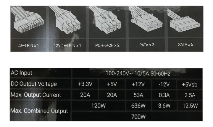 Fuente de poder para PC Aerocool Advanced Technologies Cylon 700W Full Range 700W black