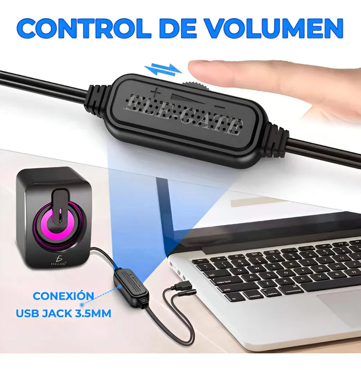 Bocina Para Computadora O Laptop Con Luz Led Rgb