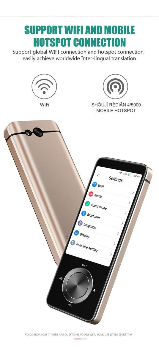Traductor De Voz Instantáneo Sin Internet + 100 Idiomas Full Dorado Oscuro