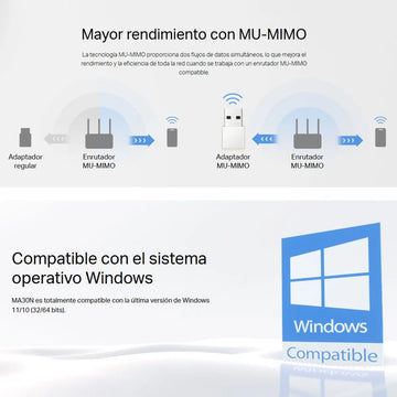 Adaptador Nano Usb Wifi Banda Dual Ac1300, Mercusys Ma30n