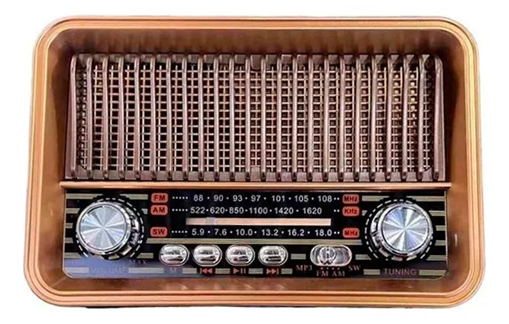 Radio Parlante Vintage Bluetooth Usb Am Fm Sw Y Linterna Hr-30bt