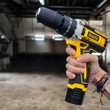 Taladro Inalámbrico 18v Percutor 10mm Amarillo 2 Velocidades 50 Hz/60 Hz