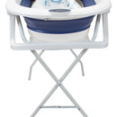 Bañera Plegable Con Soporte Y Cojín Stand Happy Baby Color Azul