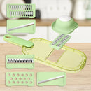 Rallador Y Pelador De Cocina Con Protector 6 En 1 Chefmaster Verde