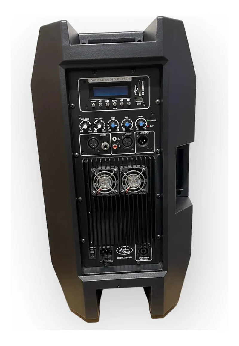 Parlante Activo Audio Sound 12 Pulgadas 12.000w +base Y Mic Negro