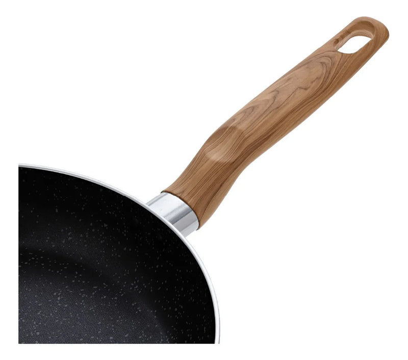 Sartén Imusa Natural Stone De 24cm Con Tapa De Vidrio Color Gris