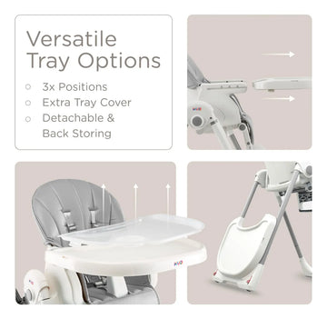 Silla Alta Plegable 3 En 1 Para Bebé Con Bandeja Extraíble