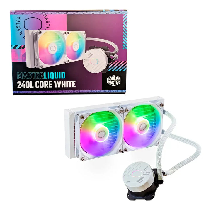 Combo Caja Cooler Master 520 Mesh + Liquid 240l Argb Blanco