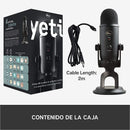 Micrófono Blue Yeti Condensador Omnidireccional color blackoutS