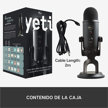 Micrófono Blue Yeti Condensador Omnidireccional color blackoutS