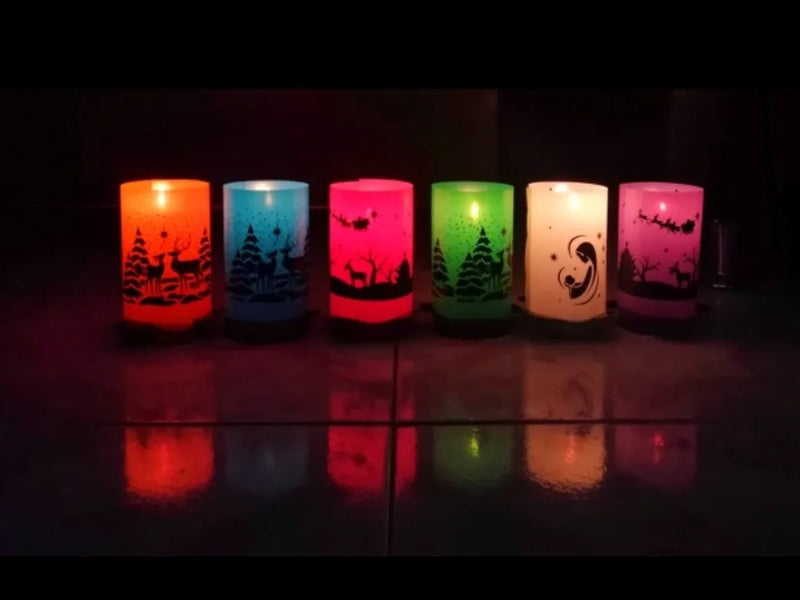 Faroles Navideños + Velas Luces Led Multicolor