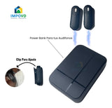 Micrófono Inalambrico Solapa Color Negro Conexión USB tipo C Portátil Iphone Android Compatible Apple Filtro Antipop Condensador Estuche Carga 3 en 1 Combo Duo