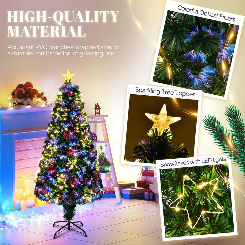 Vingli Arbol Artificial De Navidad De Fibra Optica Preilumin