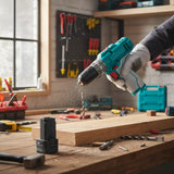 Taladro Inalámbrico Percutor Total 12vlts Tidli12202-2bateri Turquesa