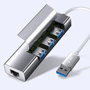 Adaptador De Red Usb 3.0 A Rj45 Ethernet + Hub 3.0 Multipuer