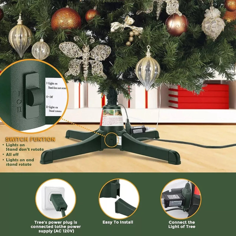 Árbol Base Giratoria Navidad Soporta Árbol Hasta 3.20 Metros Verde