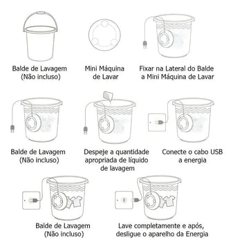 Mini lavadora de ropa portátil USB, lavadora de viaje, 1 kg