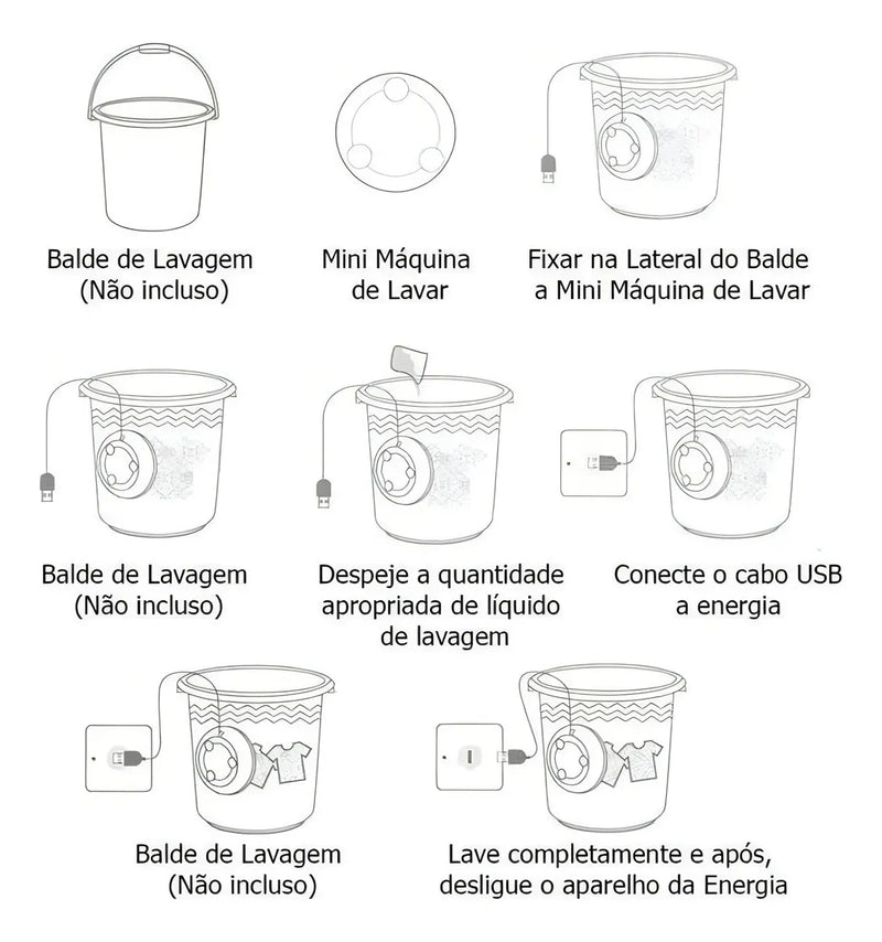 Mini lavadora de ropa portátil USB, lavadora de viaje, 1 kg