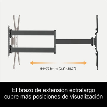 Soporte Tv Extra Largo 73cm Techgo Spb-443l, 23''»65''/35kg Negro