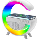Parlante G Carga Inalambrica Bluetooth Lampara Usb Radio Co Blanco