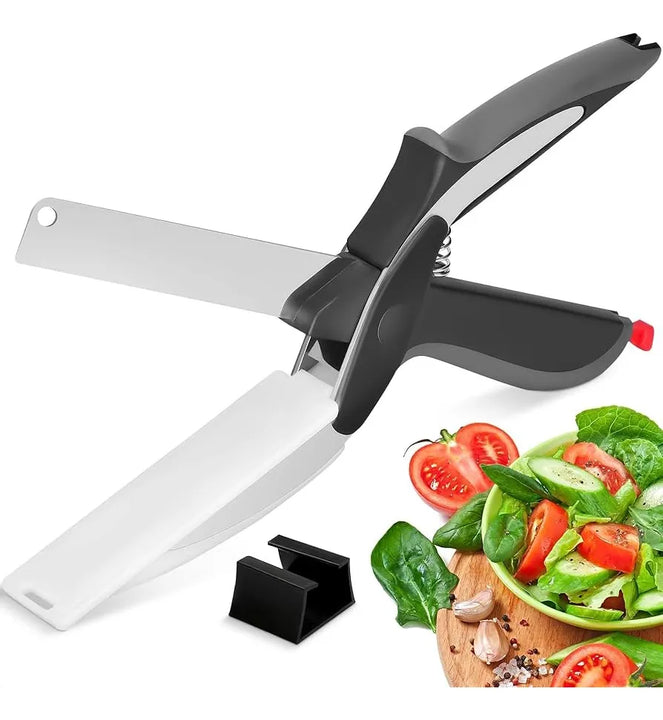 Tijeras Picadoras De Verduras Vegetales Cocina Cortador Negro