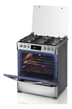 Estufa De Piso Indurama Roma 30 5 Puestos Grill Plancha Color Gris