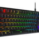 Teclado gamer HyperX Alloy QWERTY Red inglés US color negro con luz RGB