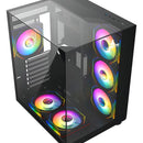 Chasis Gamer Iceberg Crystal Cube S Black 6 Fans Argb