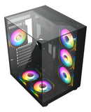 Chasis Gamer Iceberg Crystal Cube S Black 6 Fans Argb
