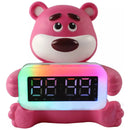Reloj Radio Parlante Altavoz Bluetooth Iluminación Led Rgb Rosado Blanco