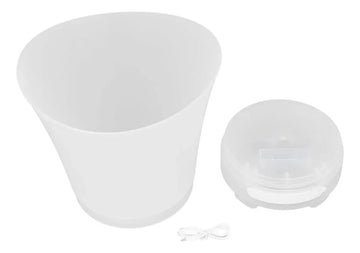 Parlante Bafle Portatil Hielera Cubeta Luces Bluetooth Usb Blanco