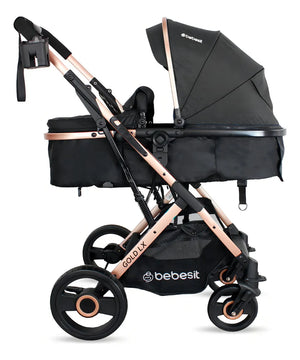 Coche Bebé Moises Gold Lx Bebesit Color Negro