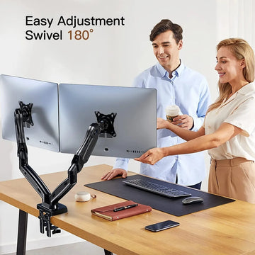 Soporte Monitor Dual Para Pantalla Pc De 17 A 33 Pulgadas Negro