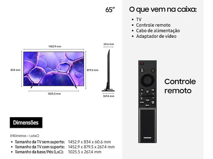 Samsung Smart Tv 65 Crystal Uhd 4k U8100f 2025, Xbox Cloud Gaming, canales gratuitos, Alexa
