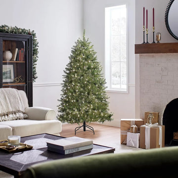 Árbol De Navidad Artificial Preiluminado 6 Pies Dunhill Fir