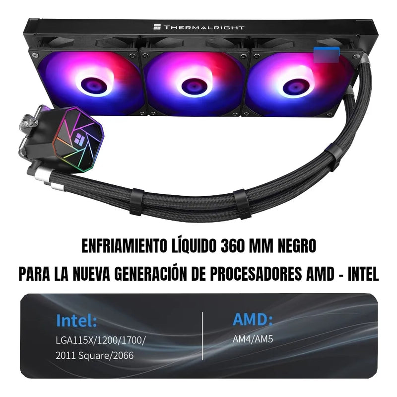 Refrigeracion Liquida Ta 360 Mm Argb Lga 1700 Am5 Am4 Negro