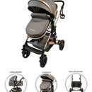 Coche Bebe Moisés Happy Baby Fj Color Gris